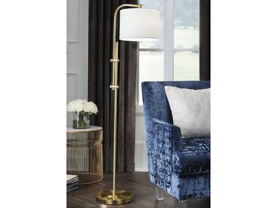 Signature Design by Ashley Baronvale Metal Floor Lamp (1/CN) L206051 Brass Finish