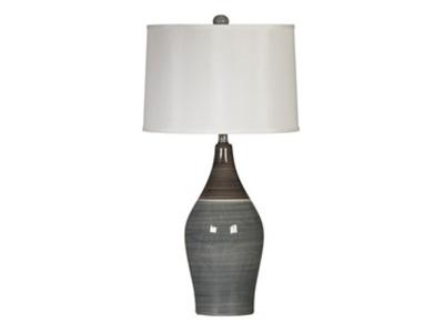 Signature Design by Ashley Niobe Ceramic Table Lamp in Multi Gray - L123884