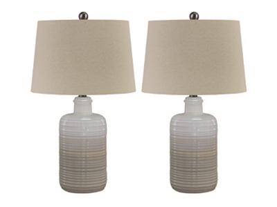 Signature Design by Ashley Marnina Ceramic Table Lamp in Taupe - L121854