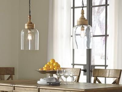 Signature Design by Ashley Faiz Glass Pendant Light (1/CN) L000148 Transparent