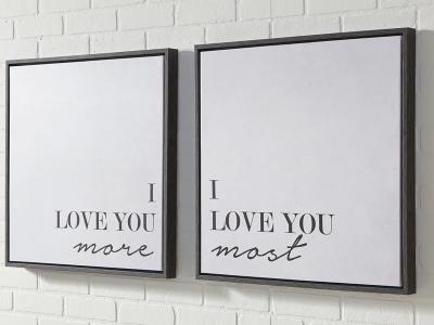 Signature Design by Ashley Adline Wall Art Set (2/CN) A8000297 Black/White