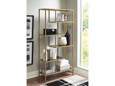 Signature Design by Ashley Frankwell Bookcase in Gold Finish - A4000286