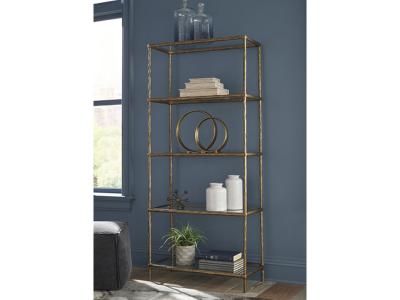 Signature Design by Ashley Ryandale Bookcase in Antique Brass Finish - A4000441