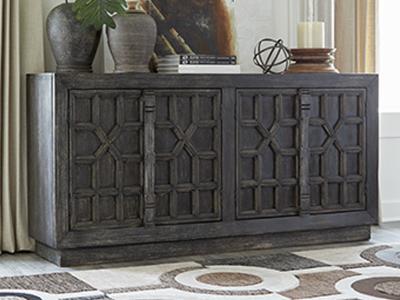 Signature Design by Ashley Roseworth Accent Cabinet in Distressed Black - A4000309