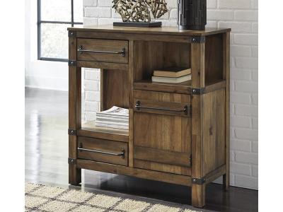 Signature Design by Ashley Roybeck Accent Cabinet in Light Brown/Bronze - T411-40