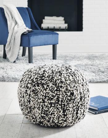 Signature Design by Ashley Latricia Pouf A1000828 Black/White