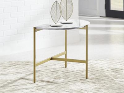 Signature Design by Ashley Wynora Chair Side End Table T192-7 White/Gold