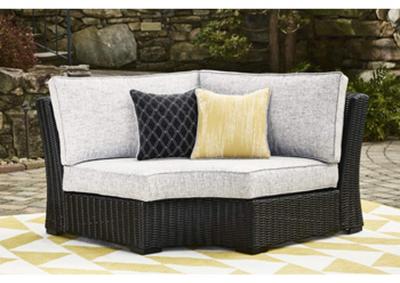 Signature Design by Ashley Beachcroft Outdoor Curved Corner Chair with Cushion - P792-851