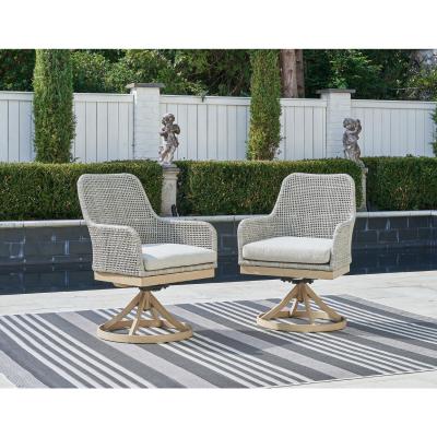 Signature Design by Ashley Outdoor Seton Creek Swivel Chair w/Cushion (2/CN) - P798-602A