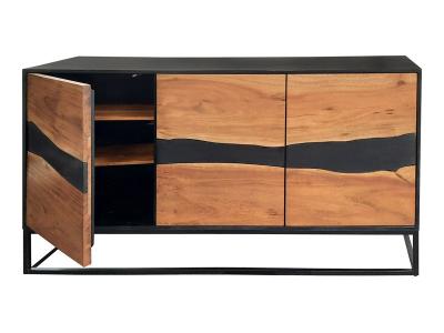 Corcoran 3 Doors Sideboard with Black Epoxy - BU-WSB03-MD