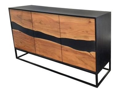 Corcoran 3 Doors Sideboard with Black Epoxy - BU-WSB03-MD