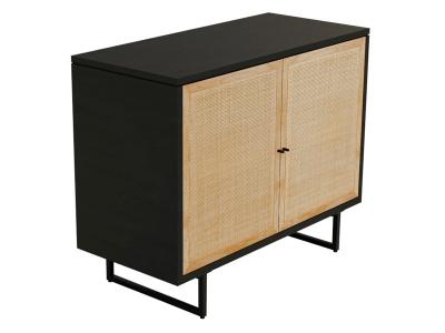 39" Corcoran Black Mango Sideboard with Cane Doors - BU-812S-BL