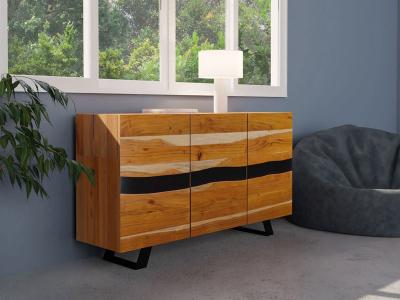 Corcoran 3 Live Edge Doors Acacia Wood Sideboard - JT-14