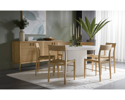 Sunpan Nicolette Dining Table in White - 109643