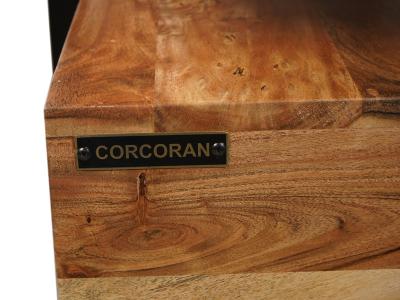 Corcoran Three Drawers Acacia And Black Metal Console  - ZO-045-AC