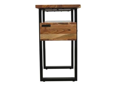 Corcoran Three Drawers Acacia And Black Metal Console  - ZO-045-AC