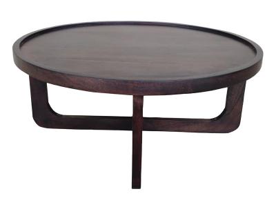 33" Corcoran Round Acacia Coffee Table in Dark Brown Mahogany - ZC-033-DB-R-BOI