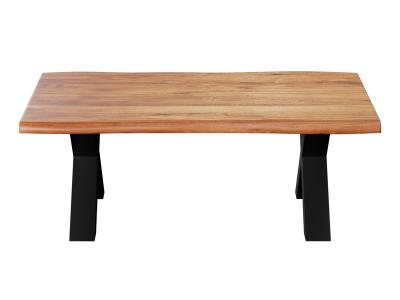 40" Corcoran Live Edge Coffee Table With Black X Legs - ZEN-COF1