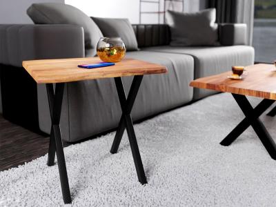 Corcoran Side Table With Black X Legs - ZEN-END1