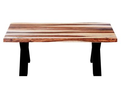 40" Corcoran Sheesham Coffee Table With Black X Legs - ZEN-COF2-SH