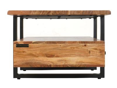 45" Corcoran Live Edge Coffee Table With Black Legs - ZC-045-AC