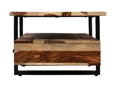 45" Corcoran Live Edge Coffee Table With Black Legs - ZC-045-SH