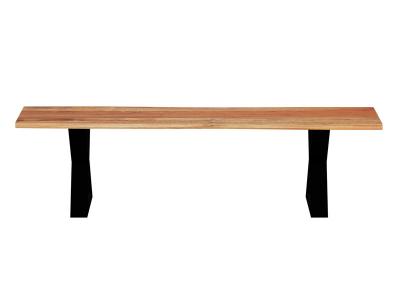 67" Corcoran Live Edge Acacia Bench with Black X Legs - ZEN-13-B