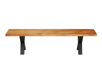 70" Corcoran Live Edge Acacia Bench with Black X Legs - ZEN-23-B-A