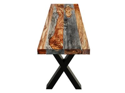 70" Corcoran Live Edge Acacia Bench with Black X Legs - ZEN-23-B-SHG