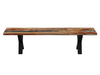 70" Corcoran Live Edge Acacia Bench with Black X Legs - ZEN-23-B-SHG