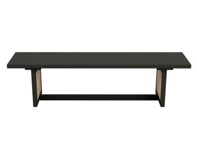 67" Corcoran ﻿Black Mango Wood Bench with Cane Legs - ZEN-31B-MB