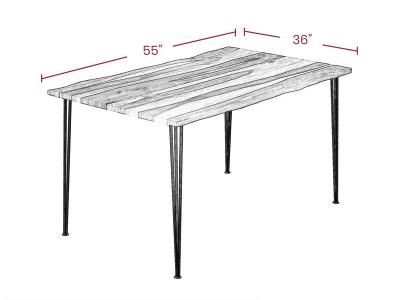 Corcoran 55 x 36 Live Edge Sheesham Table - ZEN-28-SH