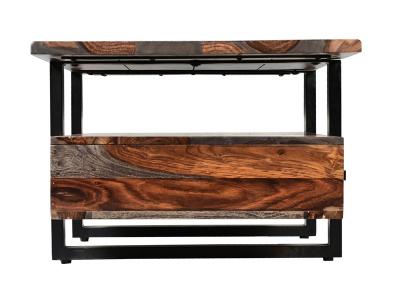 45" Corcoran Live Edge Coffee Table With Black Legs - ZC-045-SG