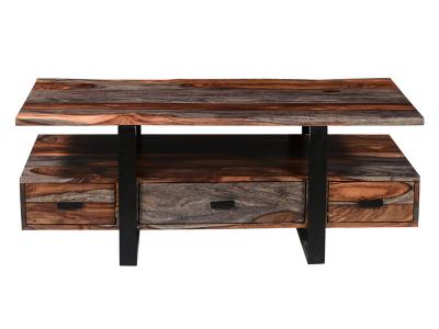 45" Corcoran Live Edge Coffee Table With Black Legs - ZC-045-SG