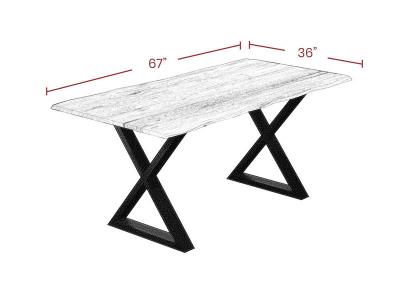 67" Corcoran Live Edge Acacia Dining Table - ZEN-13-BL