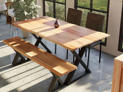 67" Corcoran Live Edge Acacia Dining Table - ZEN-13-BL