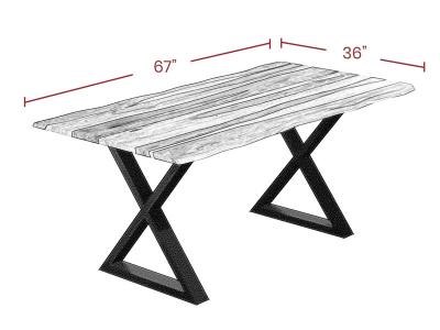 67" Corcoran  Live Edge Sheesham Dining Table - ZEN-13-SH