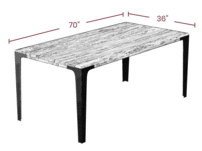 70" Corcoran Sheesham Gray Dining Table - ZEN-20-SHG