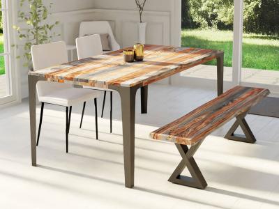 70" Corcoran Sheesham Gray Dining Table - ZEN-20-SHG