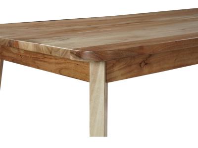 70" Corcoran Straight Edge Pale Acacia Dining Table - ZEN-24-A