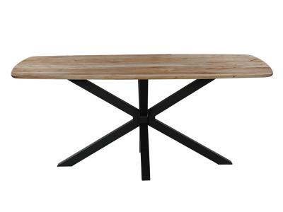 70" Corcoran Straight Edge Pale Acacia Dining Table with Spider Legs - ZEN-29-A