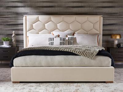 Sunpan Alisha Queen Size Bed in Meg Taupe - 109178