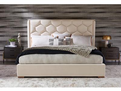 Sunpan Alisha King Size Bed in Meg Taupe - 108710