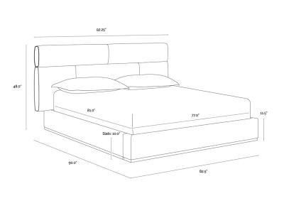 Sunpan Beckham King Size Bed in Chacha Cream - 108482