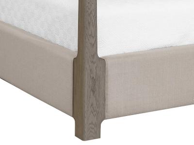 Sunpan Danette Canopy King Size Bed in Zenith Taupe Grey - 110925