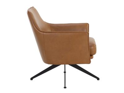 Sunpan Crosby Swivel Lounge Chair In Missouri Cognac - 111086