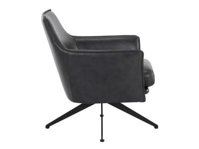 Sunpan Crosby Swivel Lounge Chair In Alpine Black - 111085