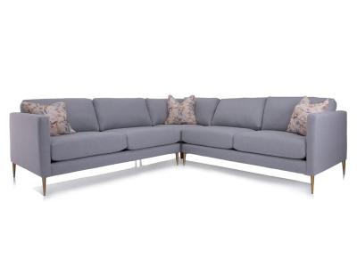 Decor-Rest Marco MyCustom Symmetrical 3 Piece Sectional in Sky - Macro 3Piece Sectional(Sky)