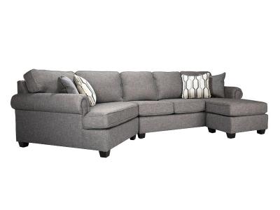 Decor-Rest Fox Fabric Sectional in Force Charcoal - FOX-SECT-K