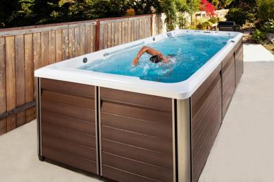 Endless Pools R-Series R500 RecSport Recreation Systems Swin Spa with Gray Cabinet and Entertainment System - 941913059202-23